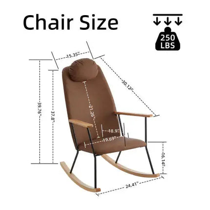 Modern Rocking Chair Comfortable Side Chair For Nursery, Bedroom, Living Room A.H.S.STORE