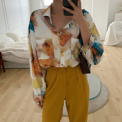 Autumn Korean Loose-Fit Long Sleeve Shirt for Women A.H.S.TechGadgetsSTORE
